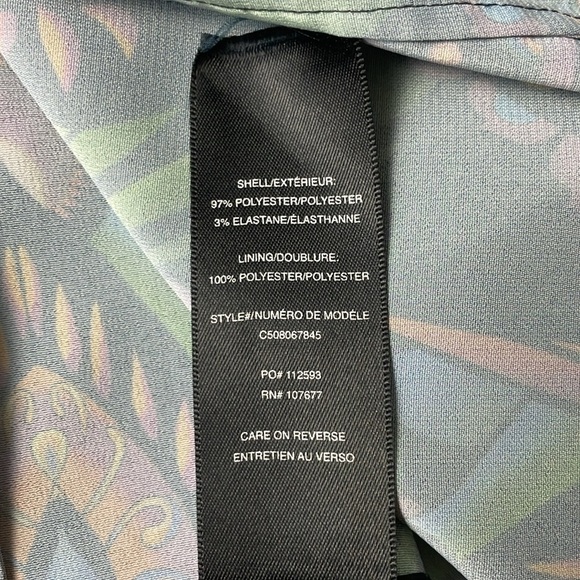 Alice + Olivia button front v neck peacock print long sleeve blouse size medium - Picture 5 of 10